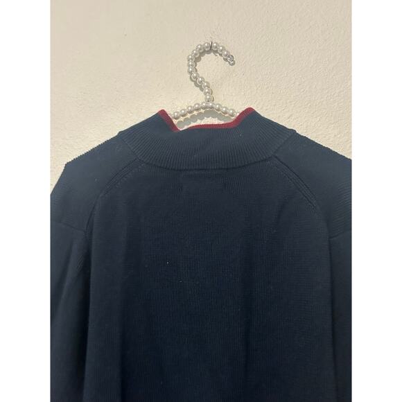 Brooks Brothers Merino Wool Sweater Mens Size Large Quarter Zip Pullover Blue - Picture 10 of 12